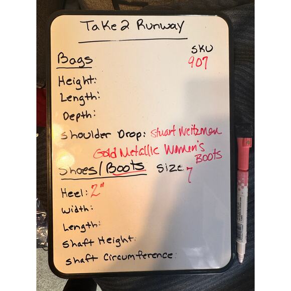 Stuart Weitzman Gold Leather Cowboy Boot 7 M Whipstitch Coastal Cowgirl Designer - Picture 16 of 16